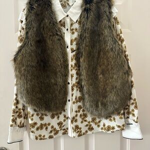 Vest faux fur Free People Large Brown